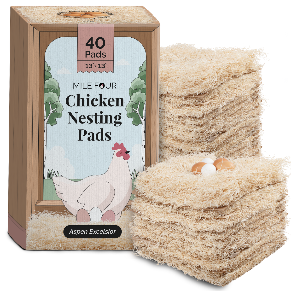 Mile Four Chicken Nesting Pads (Aspen)