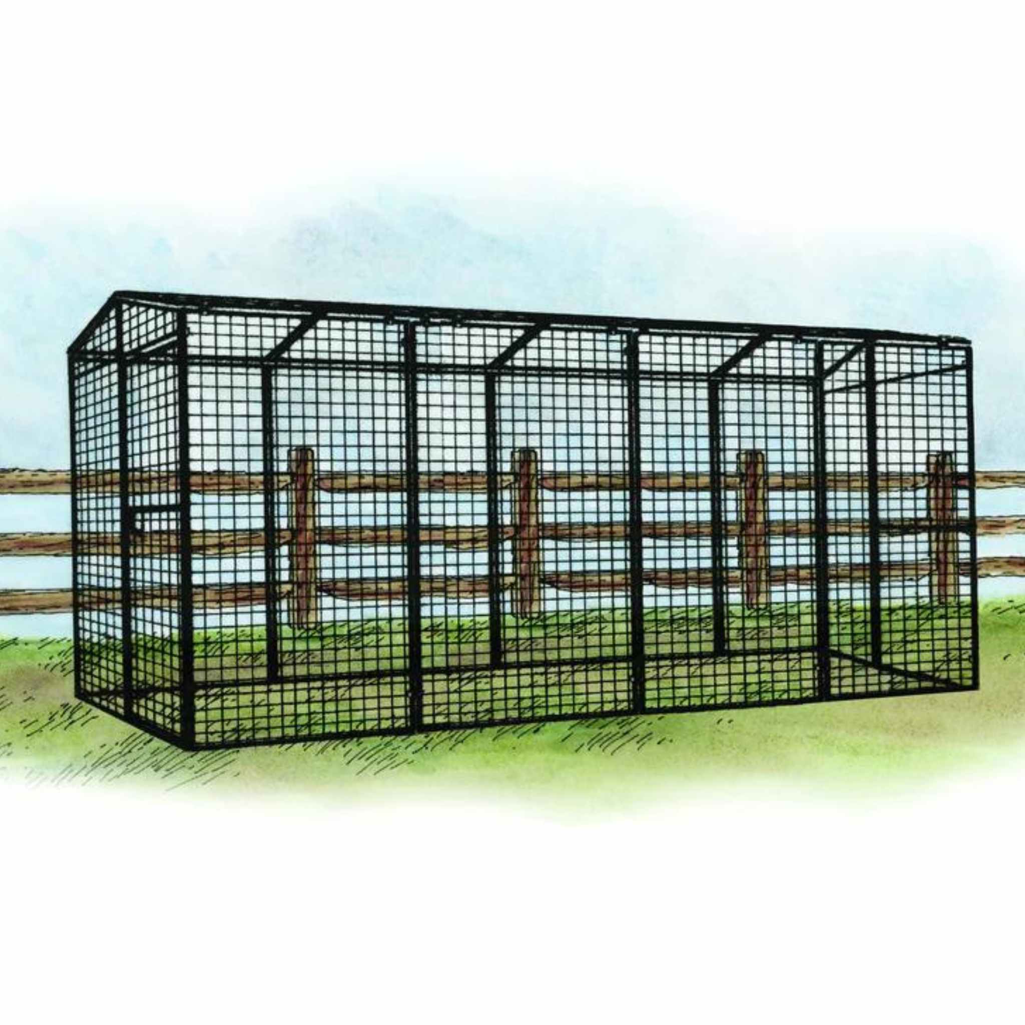 Hatching Time OverEZ. Illustration of 15ft chicken run can be seen in image.