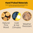 Hatching Time OverEZ. Infographic shows materials are hand picked to last. Made with natural pine wood for hot or cold climates and are weather resistant.