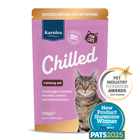 Karnlea supplement powder calming aid for cats in a 100 g pouch