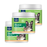 Three-pack Karnlea dental powder containers for dogs and cats