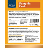 Karnlea pumpkin powder supplement facts label on product packaging