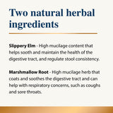 Karnlea Slippery Elm graphic highlighting two natural herbal ingredients