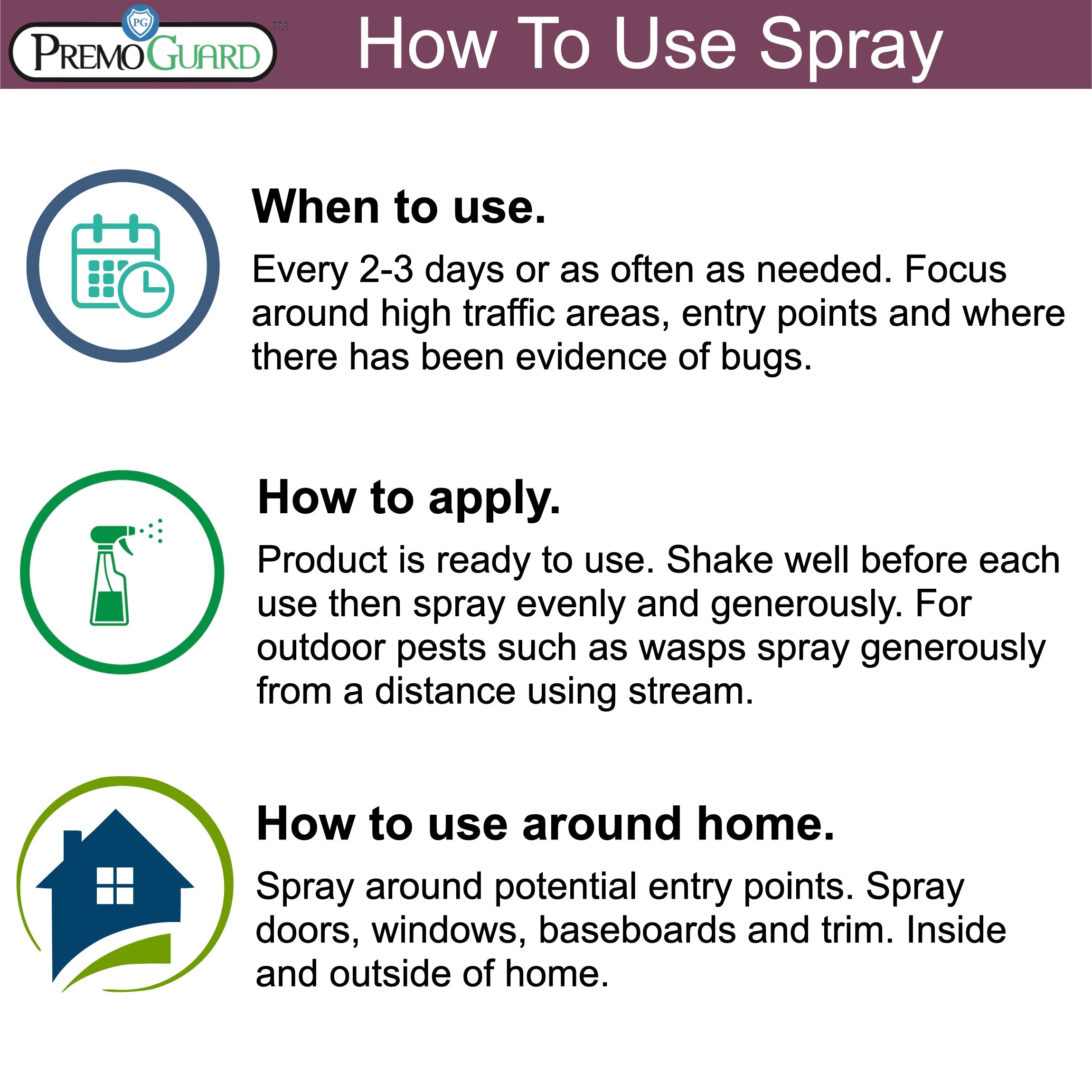 All Purpose Pest Control Spray by Premo Guard - 32 oz
