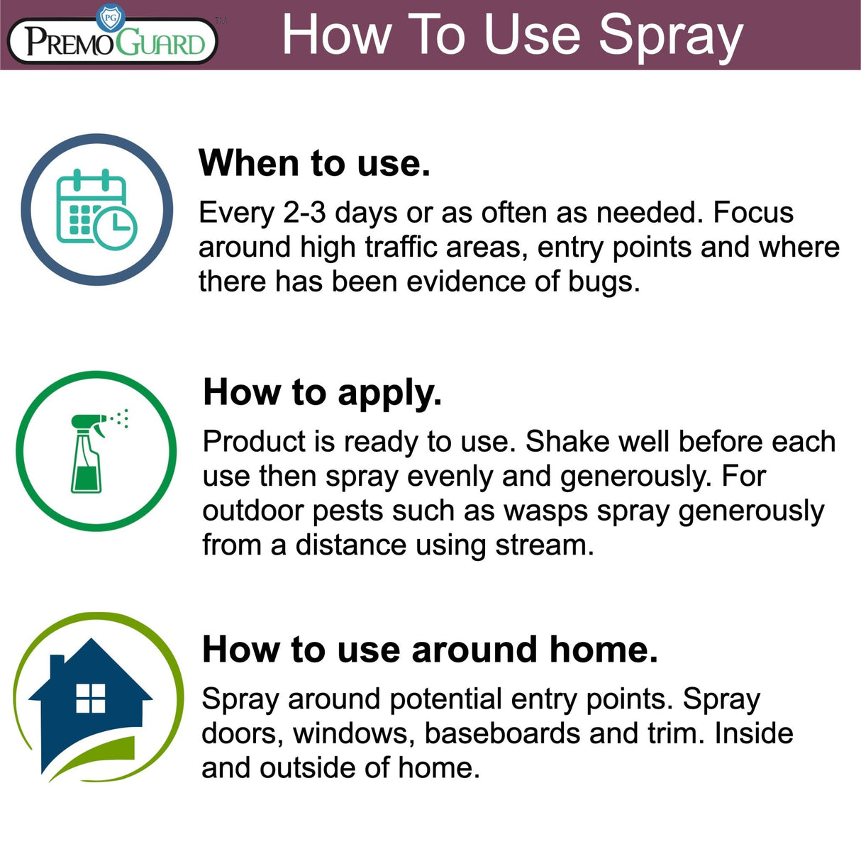 Hatching Time Premo. How to use spray infographic.