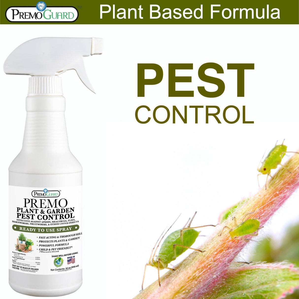 Hatching Time Premo. Plant & Garden pest contrl bottle can be seen next to aphids.