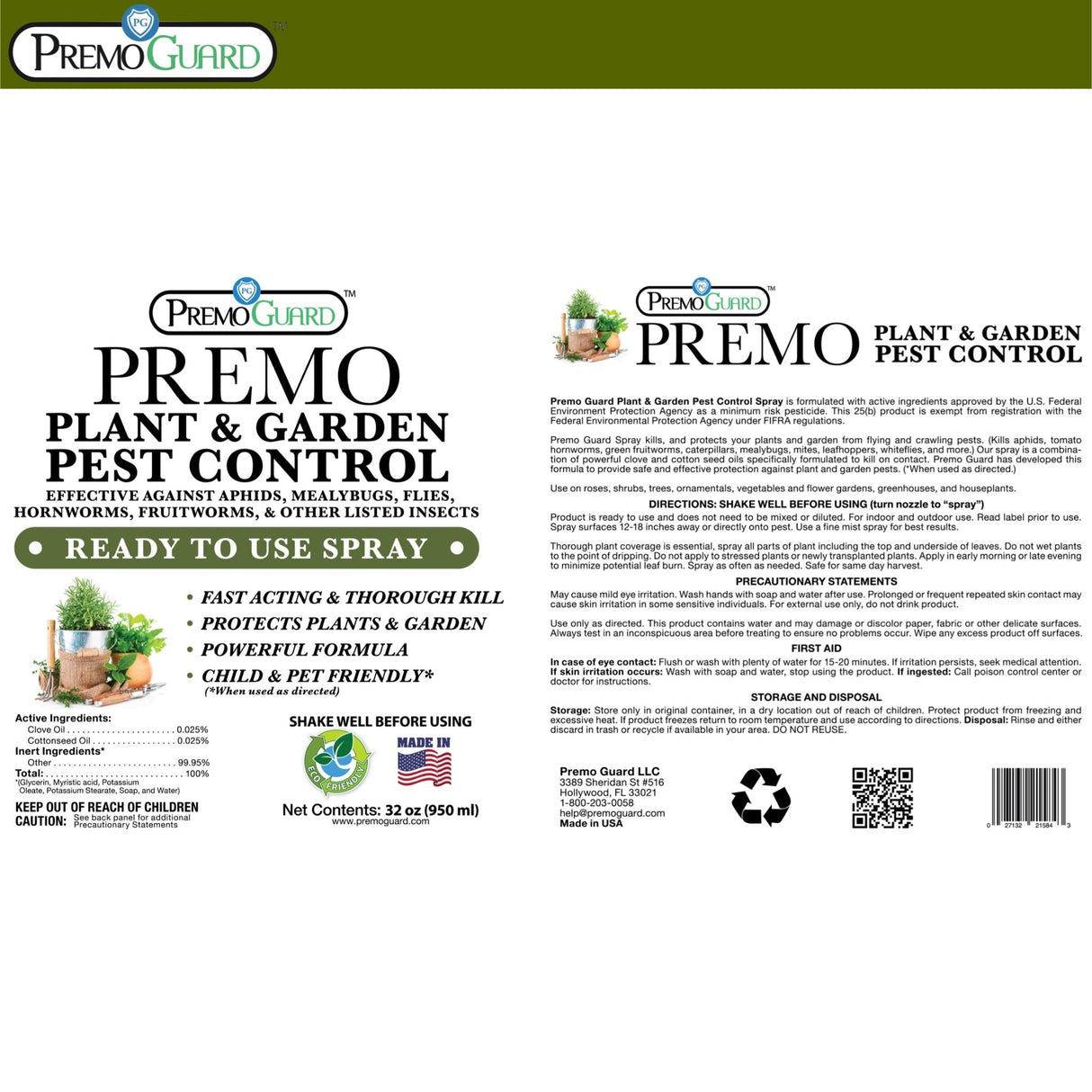 Hatching Time Premo. Plant & Garden pest control label can be seen in image.