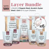 Mile Four (Layer Bundle) Organic Feed - 1 Month Supply for 6 Layer Chickens