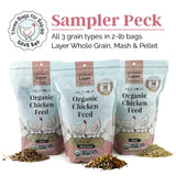3 packs of Mile Four Layer Organic Chicken Feed