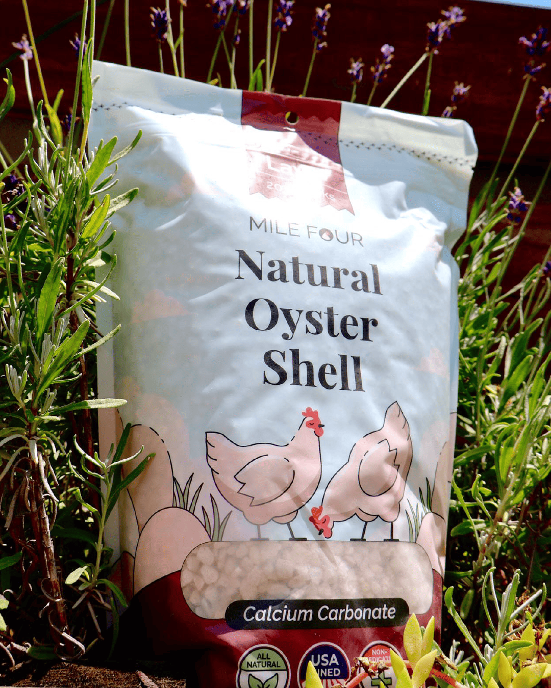 a large bag of Mile Four Oyster Shell | Calcium Boost 
