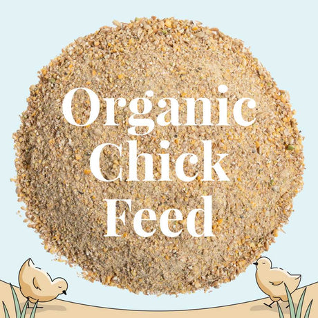 Mile Four Starter Organic Chicken Feed in a pile