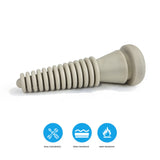 Close-up of ProB natural rubber plucking finger showing ring-shaped design with icons highlighting easy installation, wear resistance, and heat resistance