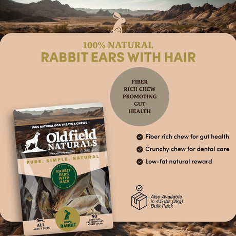 Rabbit Ears with Hair - Dog Treats (4 lb 6 oz)