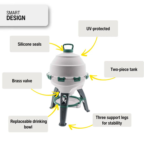 features of the Optimus Poultry Drinker - 6 Gallon