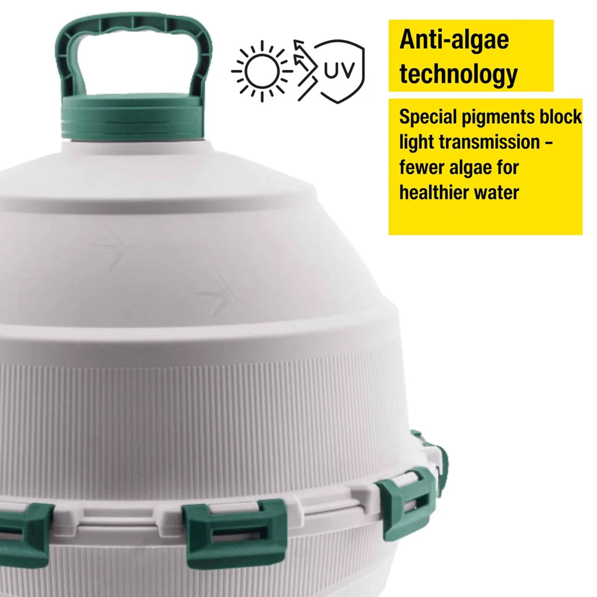 The Optimus Poultry Drinker - 6 Gallon has anti-algae technology