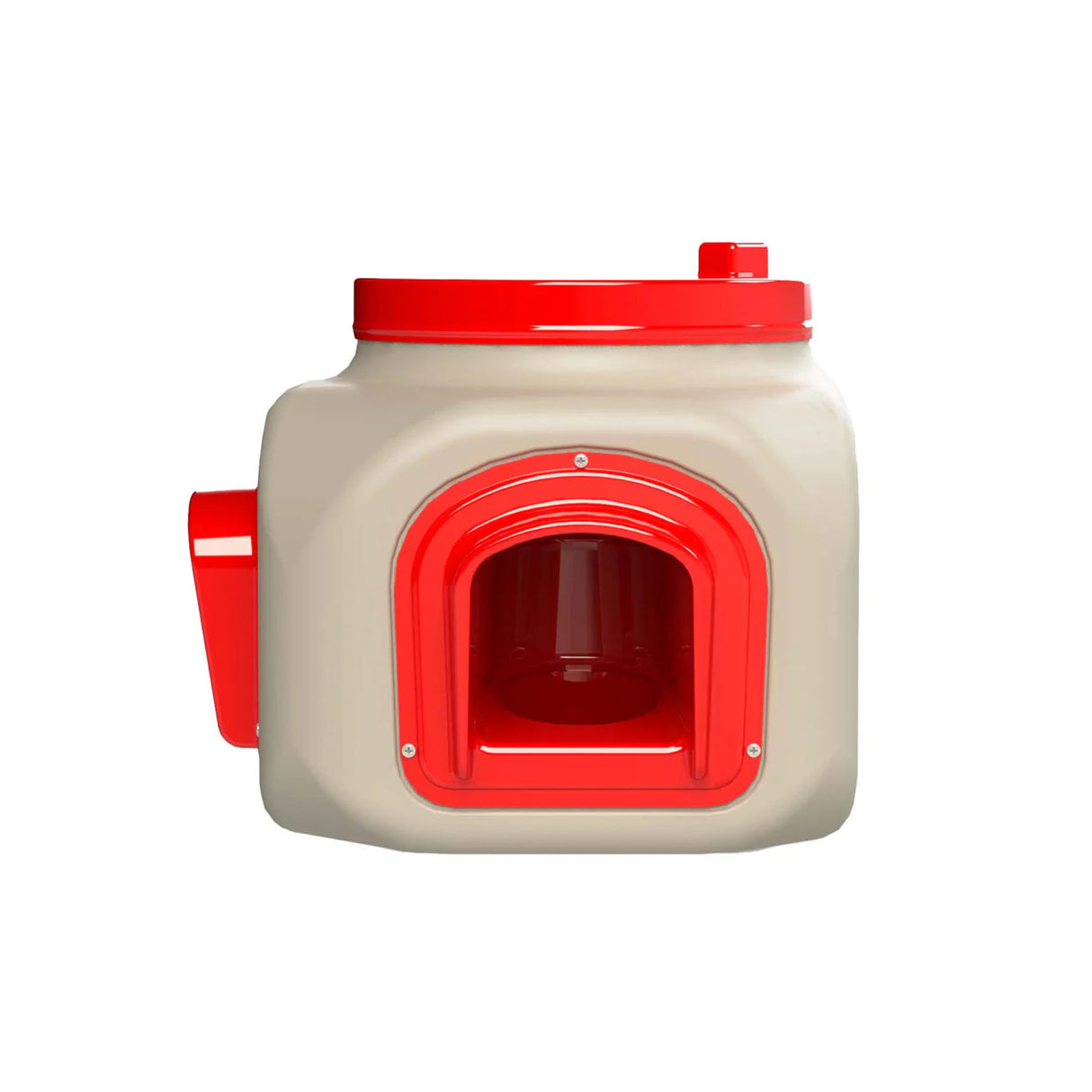 Hatching Time OverEZ. Side view of compact feeder.