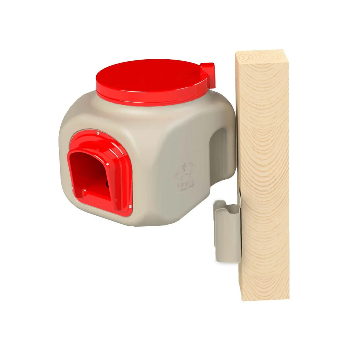 Hatching Time OverEZ. Side view of compact feeder.