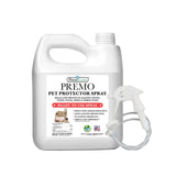 White bottle of Premo Pet Protector Spray with a spray nozzle on a white background