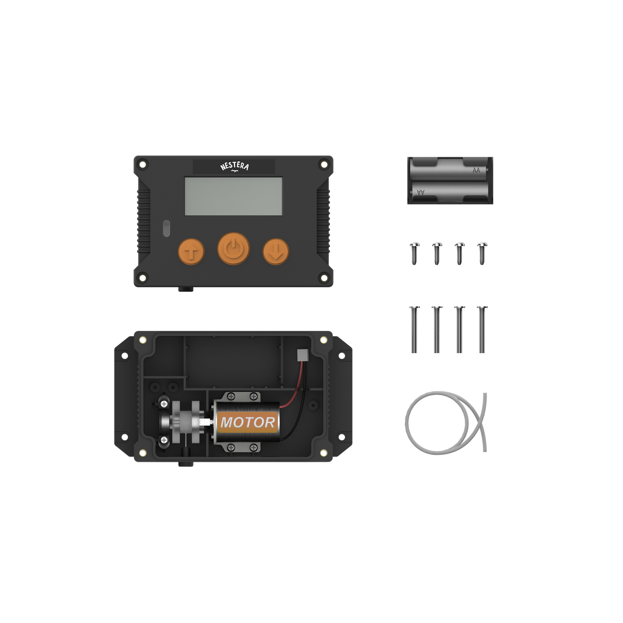 Hatching Time Nestera. Nestera Automatic Coop Door opener can be seen disassembled.