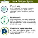 a How to use spray infographic for Plant and Garden Pest Control Concentrate By Premo Guard- 16 oz