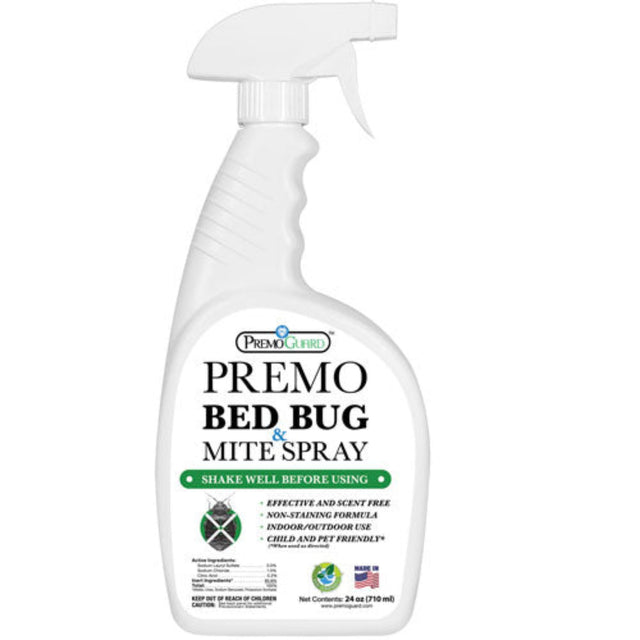 Hatching Time Premo. Bed bug and Mite spray bottle shown in image.