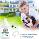 Hatching Time Premo. Bed bug & Mite Spray bottle can be seen next to child and dog to show indoor and pet safe formula.