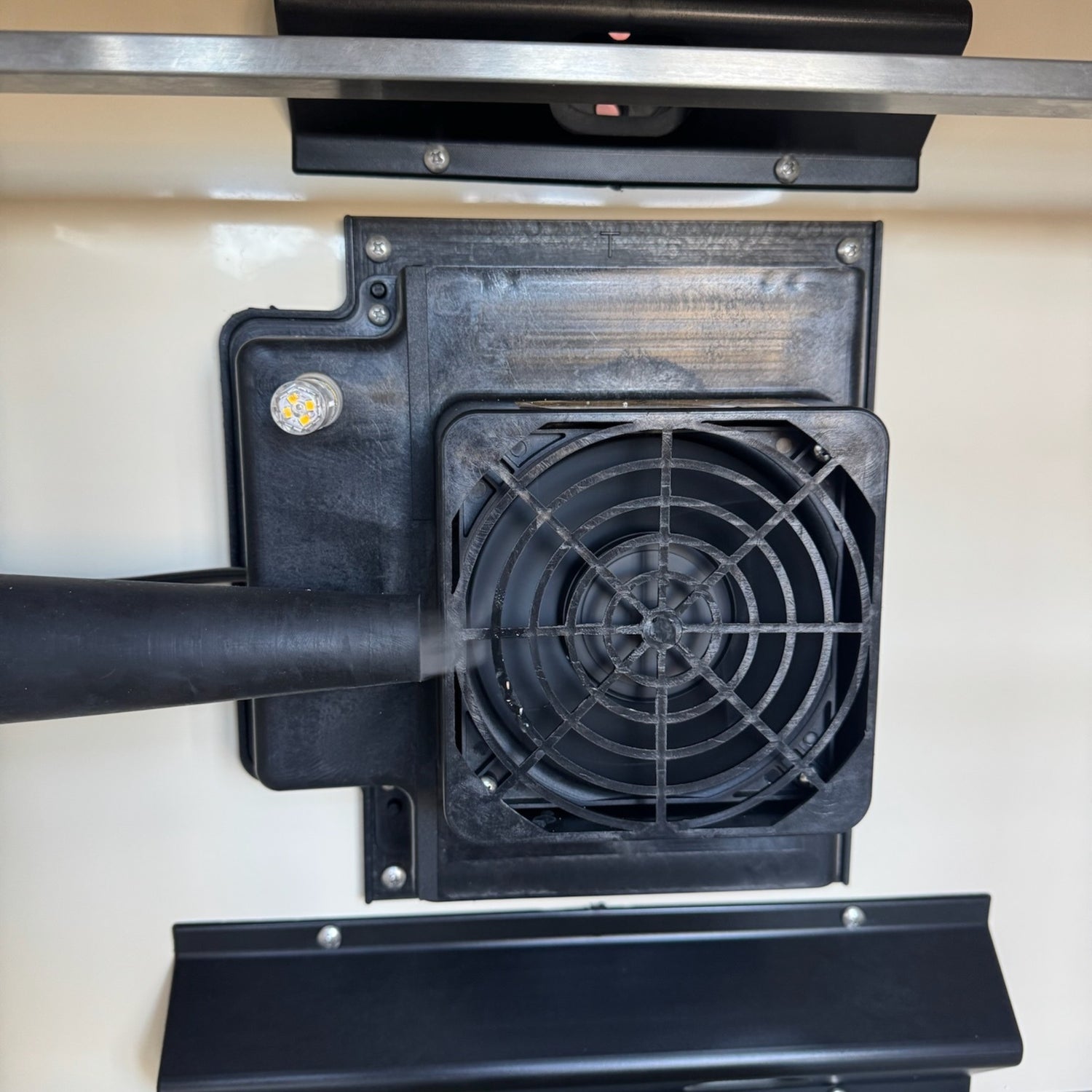 Hatching Time. Fan and humidity system can be seen for queen bee incubator.