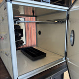 Hatching Time.Close up interior view of queen bee incubator with door open can be seen.