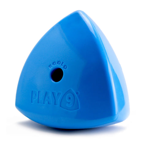 Blue Roolo Play9 enrichment toy on white background
