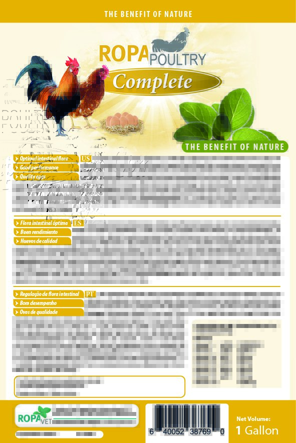 Hatching Time. RopaPoultry Complete back of bottle text is shown for instructions and composition.