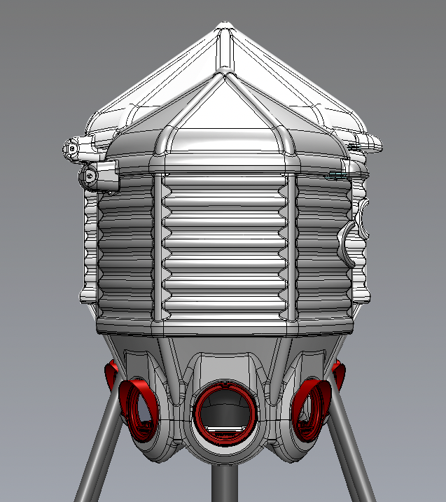 Hatching Time Coopworx 40 lb feeder silo can be seen in image in 3d rendering to show size difference.