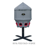 Hatching Time Coopworx 80 lb feeder silo can be seen in image with X-base attached.