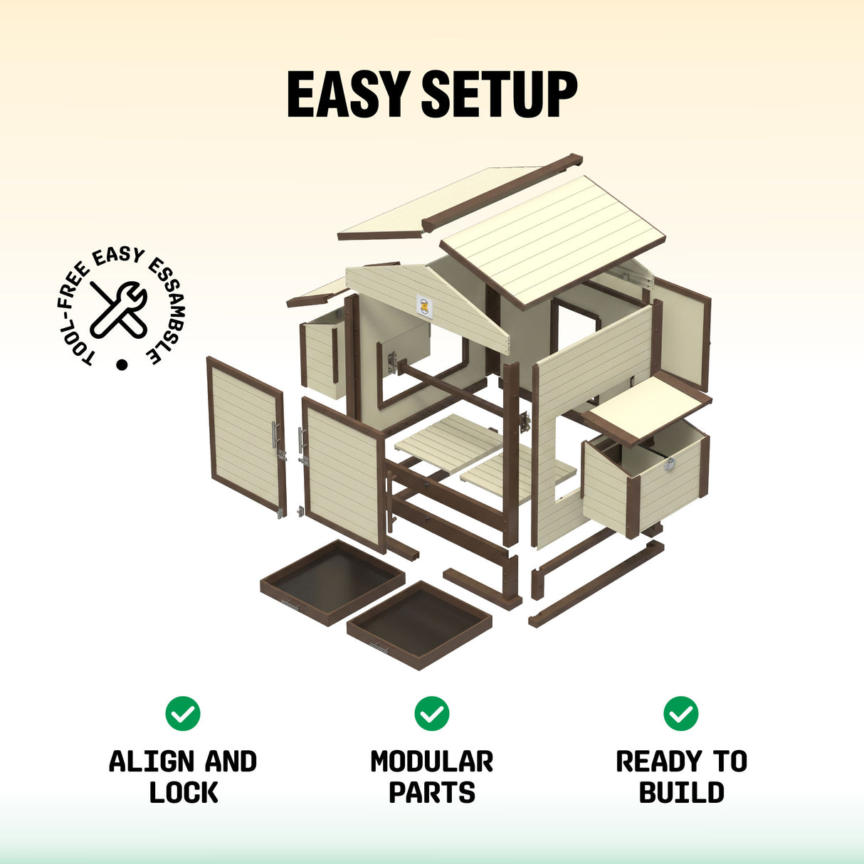 Flock Right Chicken Coop - House with Stand