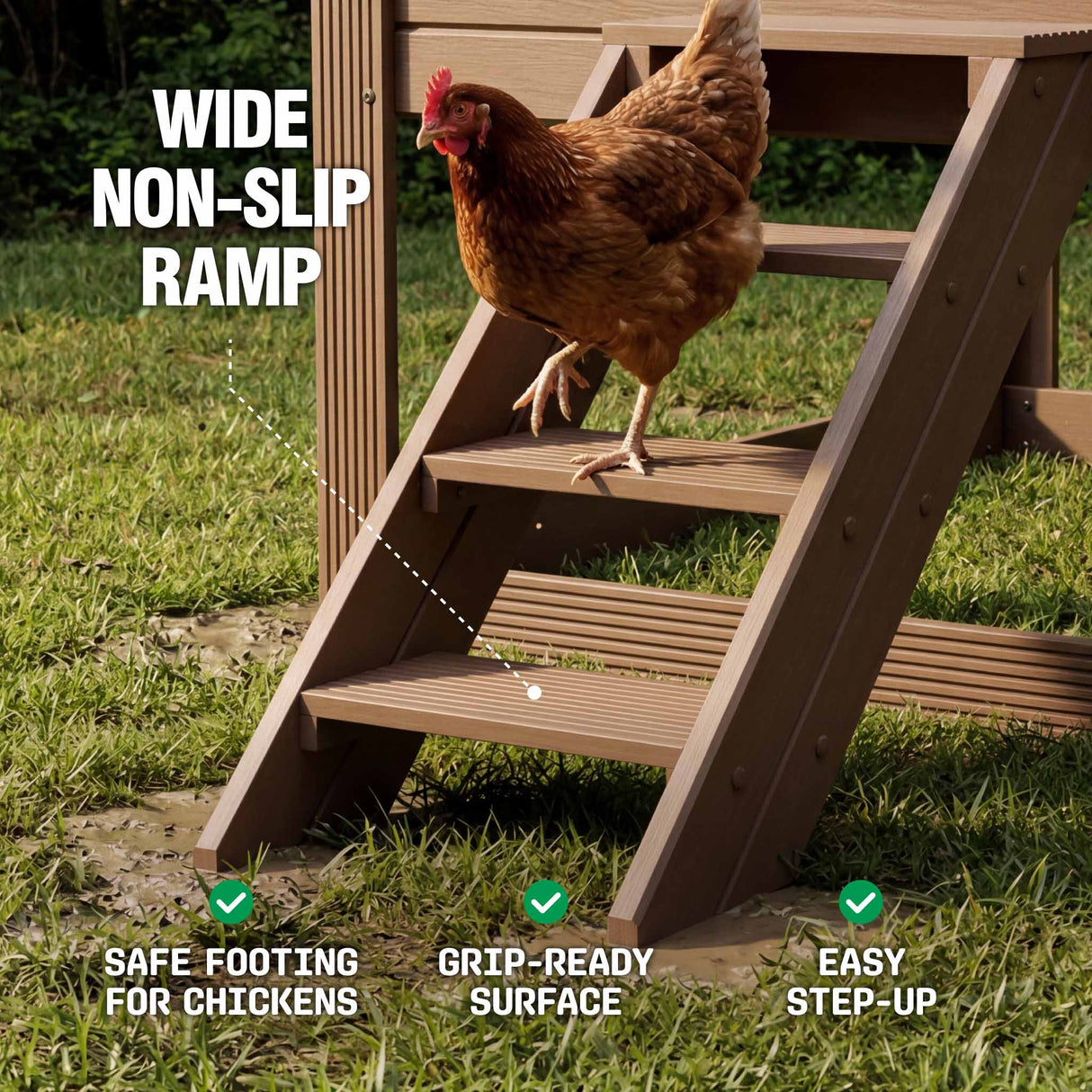 Flock Right Chicken Coop - House with Stand & Run