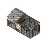 Hatching Time. 3D rendering of Formex Standard chicken coop with Chicken wire