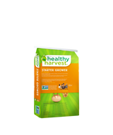 Hatching Time Healthy Harvest. Starter Grow for Chicks. Back of bag can be seen in image.