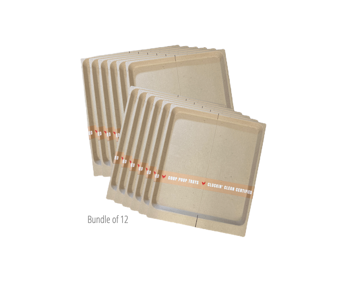 Clucking clean certified coop poop trays