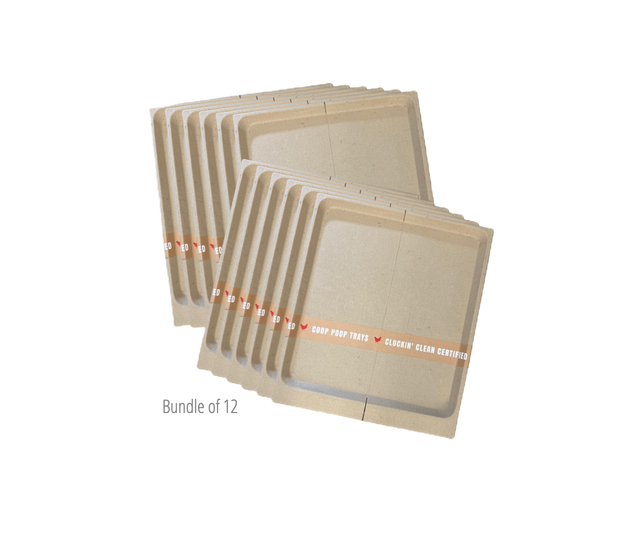 Clucking clean certified coop poop trays