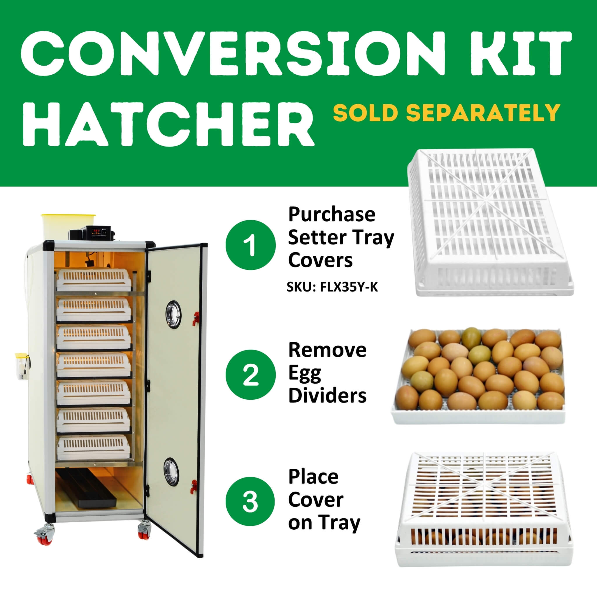 Hatching Time Cimuka. Step-by-step guide to converting the Cimuka HB500S setter incubator into a hatcher, highlighting the need for additional tray covers, a useful tip for poultry hatcheries.