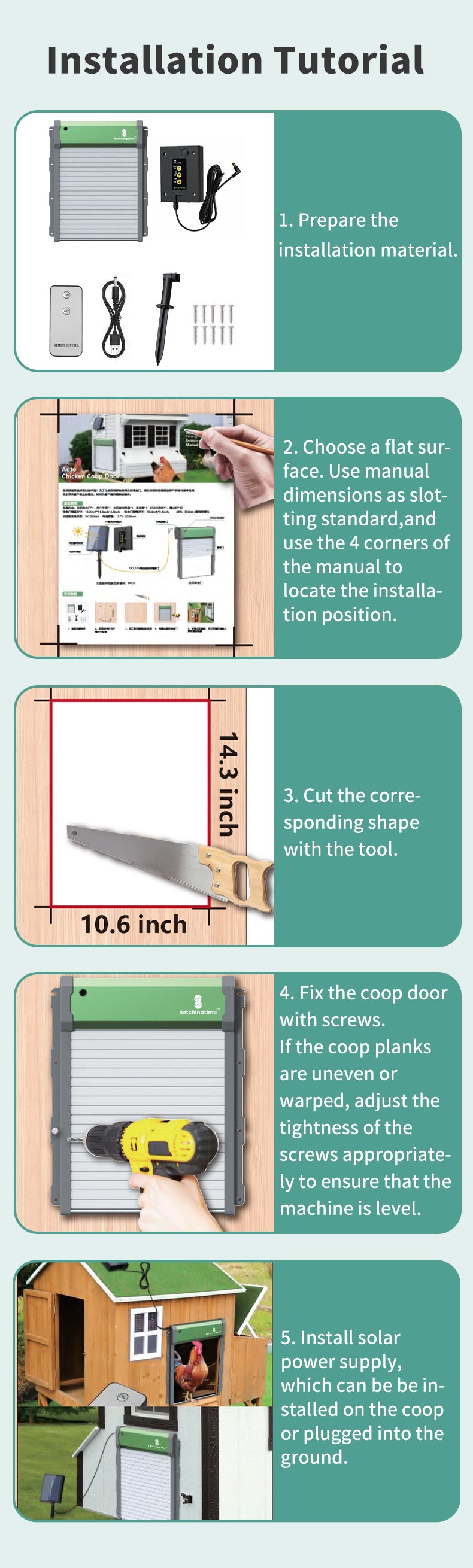 Hatching Time. Installation tutorial graphic shown.