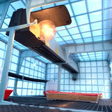 Hatching Time Cimuka Interior of 9.5 inch brooder shown highlighting heater. Floor mats visible, starter feeder visible as well as starter drinker