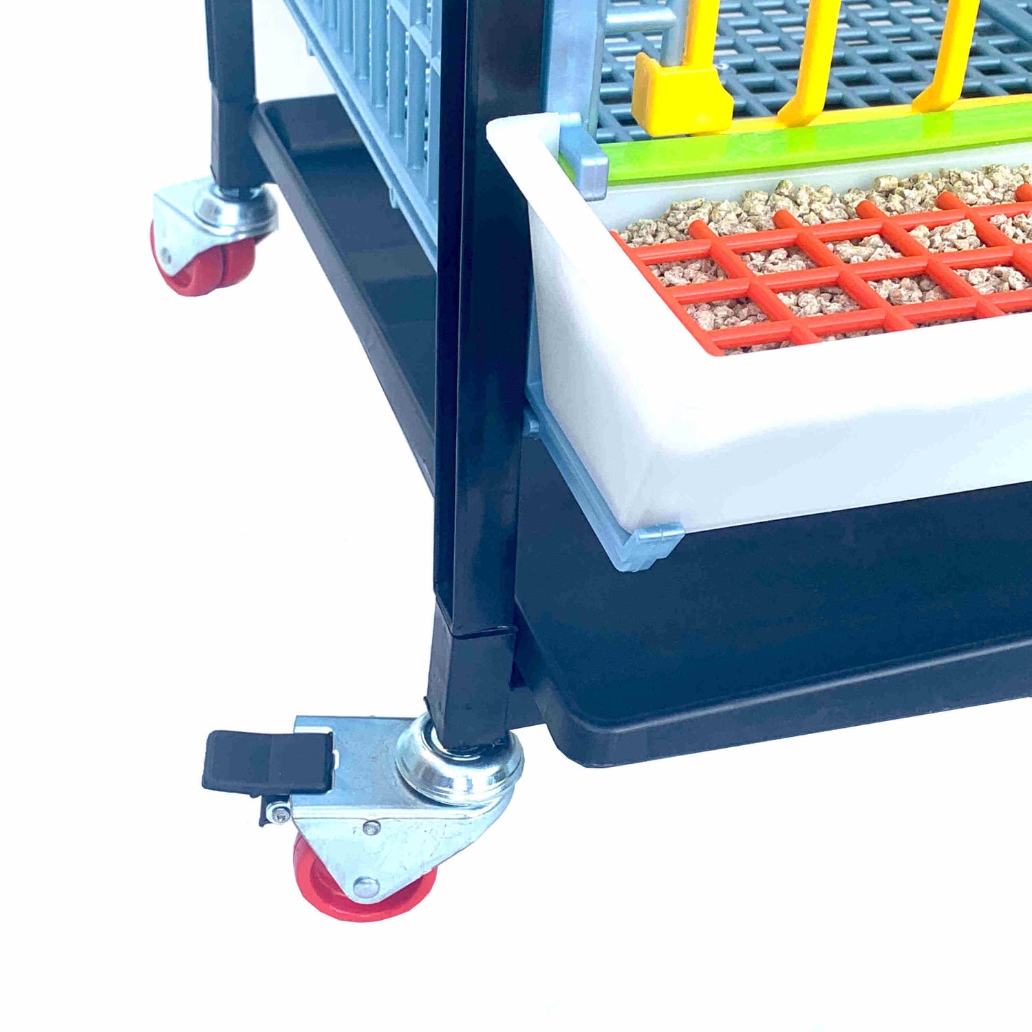 Lockable Wheels on Grow Out Pen 15" - 2 Layer Hatching Time Cimuka