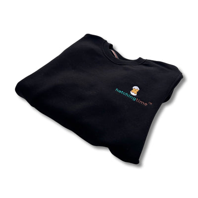 HatchingTime Crewneck Sweatshirt Black Folded