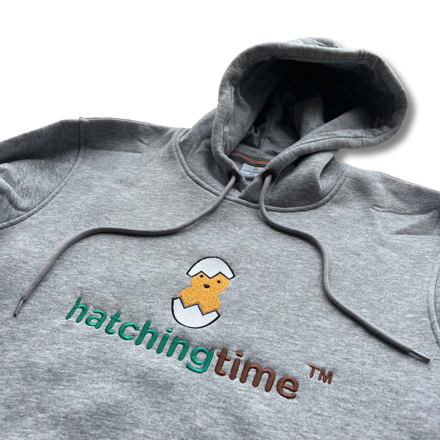 HatchingTime Hoodie Gray Front Logo