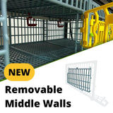 Hatching Time Cimuka Quail Cage with open door. Interior shown with middle separator removed to show space. 