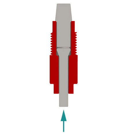 Hatching Time Cimuka. 180 degree drinker nipple drawn internal view. image shows how to draw water by applying pressure to metal nipple.